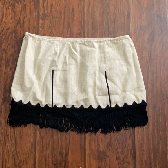 Free People Fringe Skirt Festival Boho Concert Feminine Contemporary Casual - Picture 4 of 8
